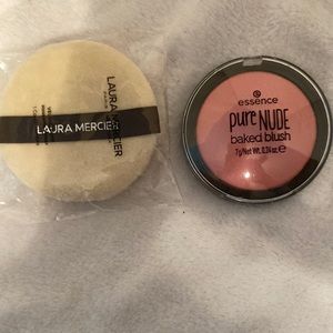Cool Coral pure NUDE baked blush essence & Laura Mercier make up sponge New